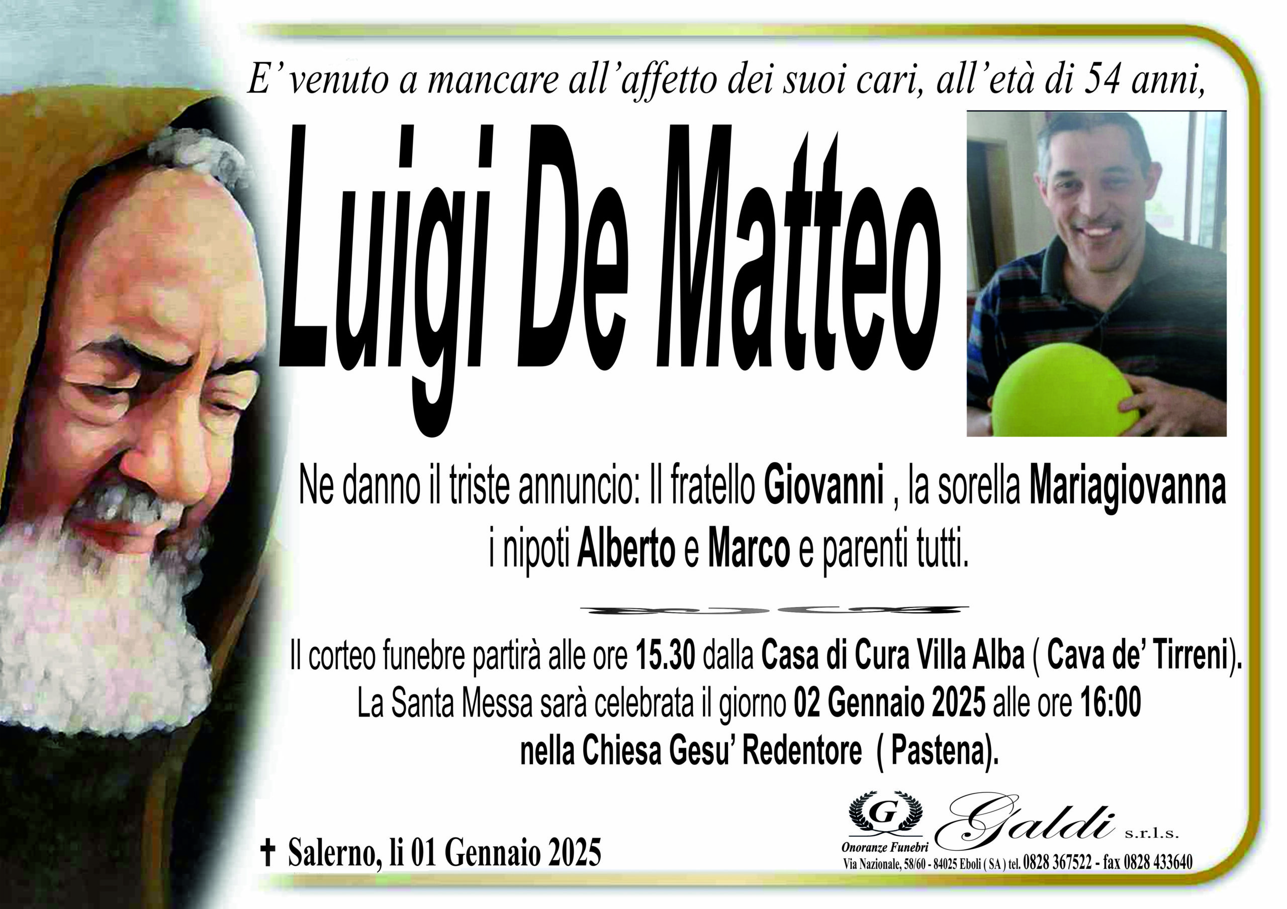 Luigi De Matteo a Salerno - Onoranze Funebri Galdi