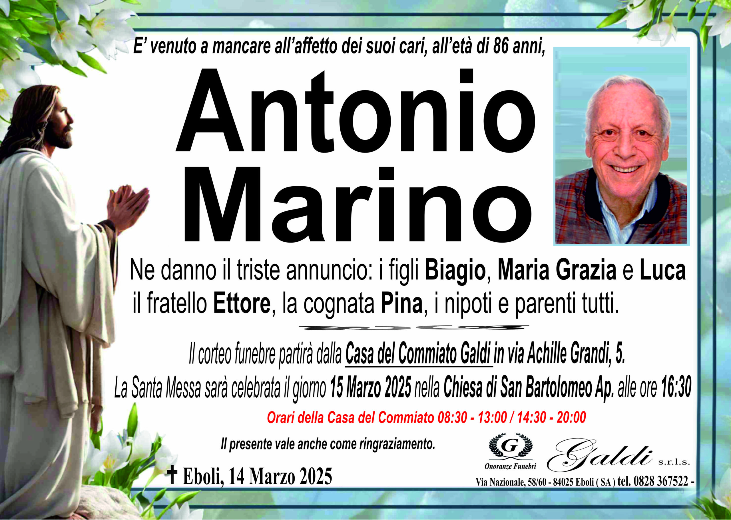 Antonio Marino a Eboli - Onoranze Funebri Galdi