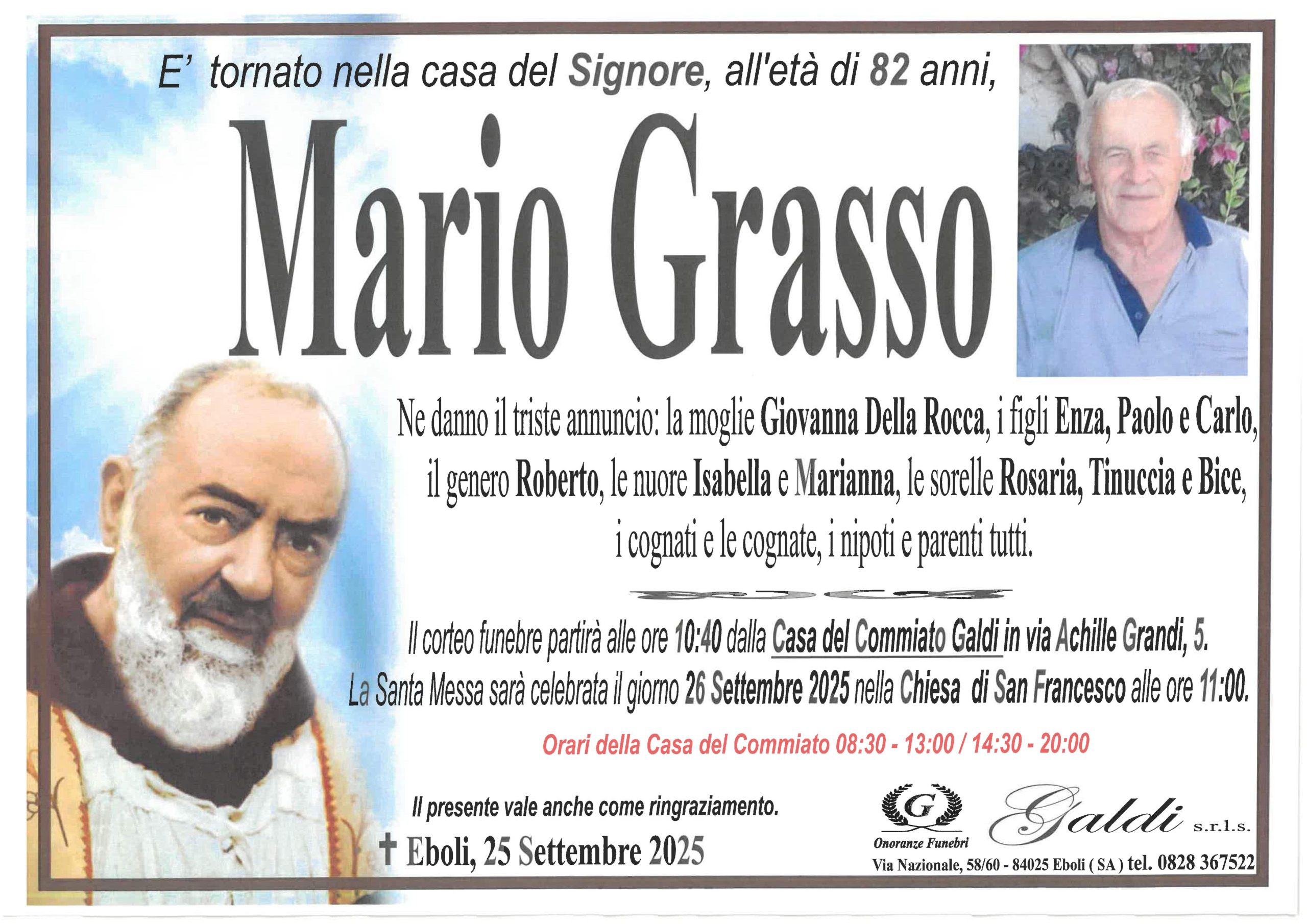 Mario Grasso a Eboli - Onoranze Funebri Galdi