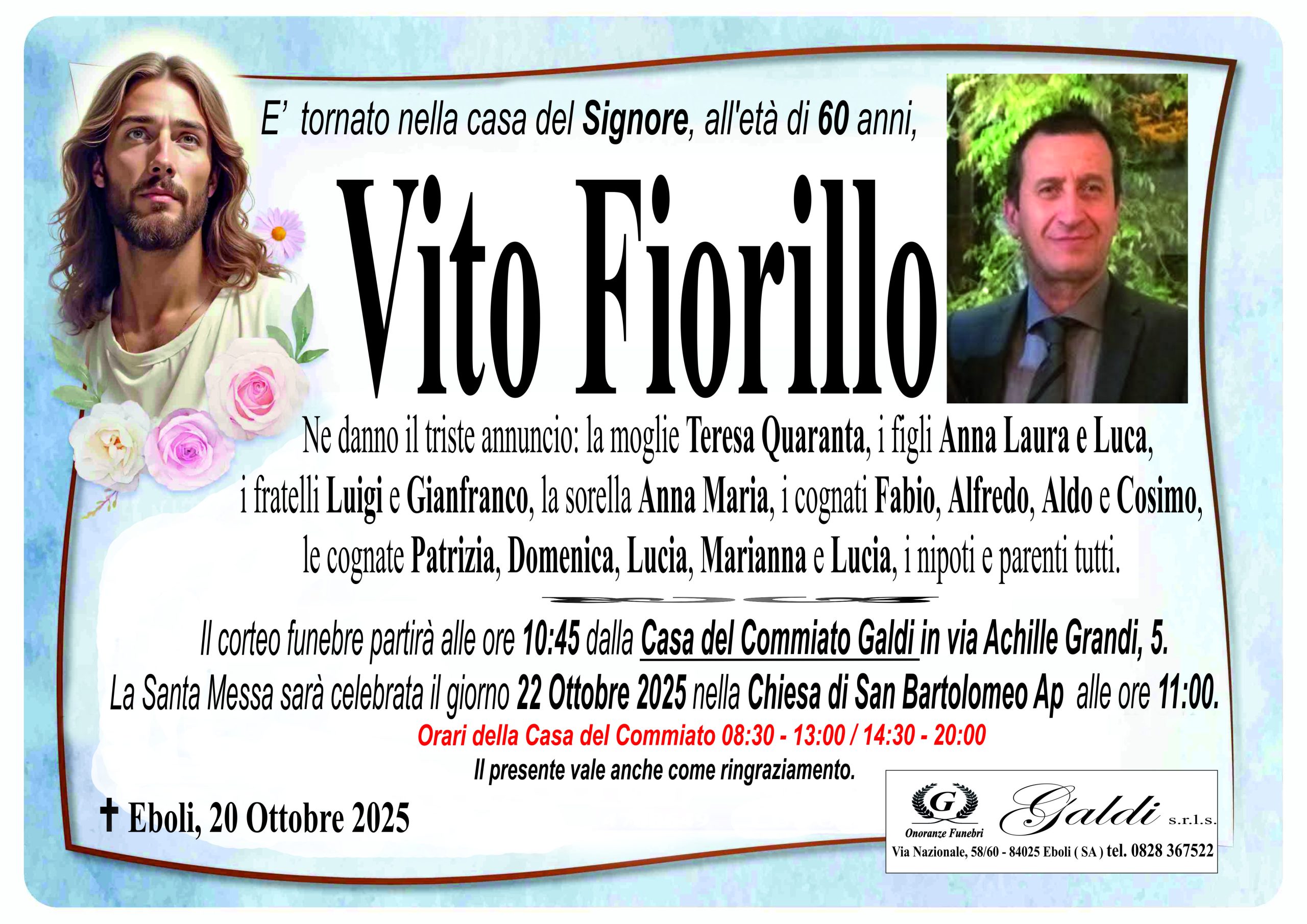 Vito Fiorillo a Eboli - Onoranze Funebri Galdi
