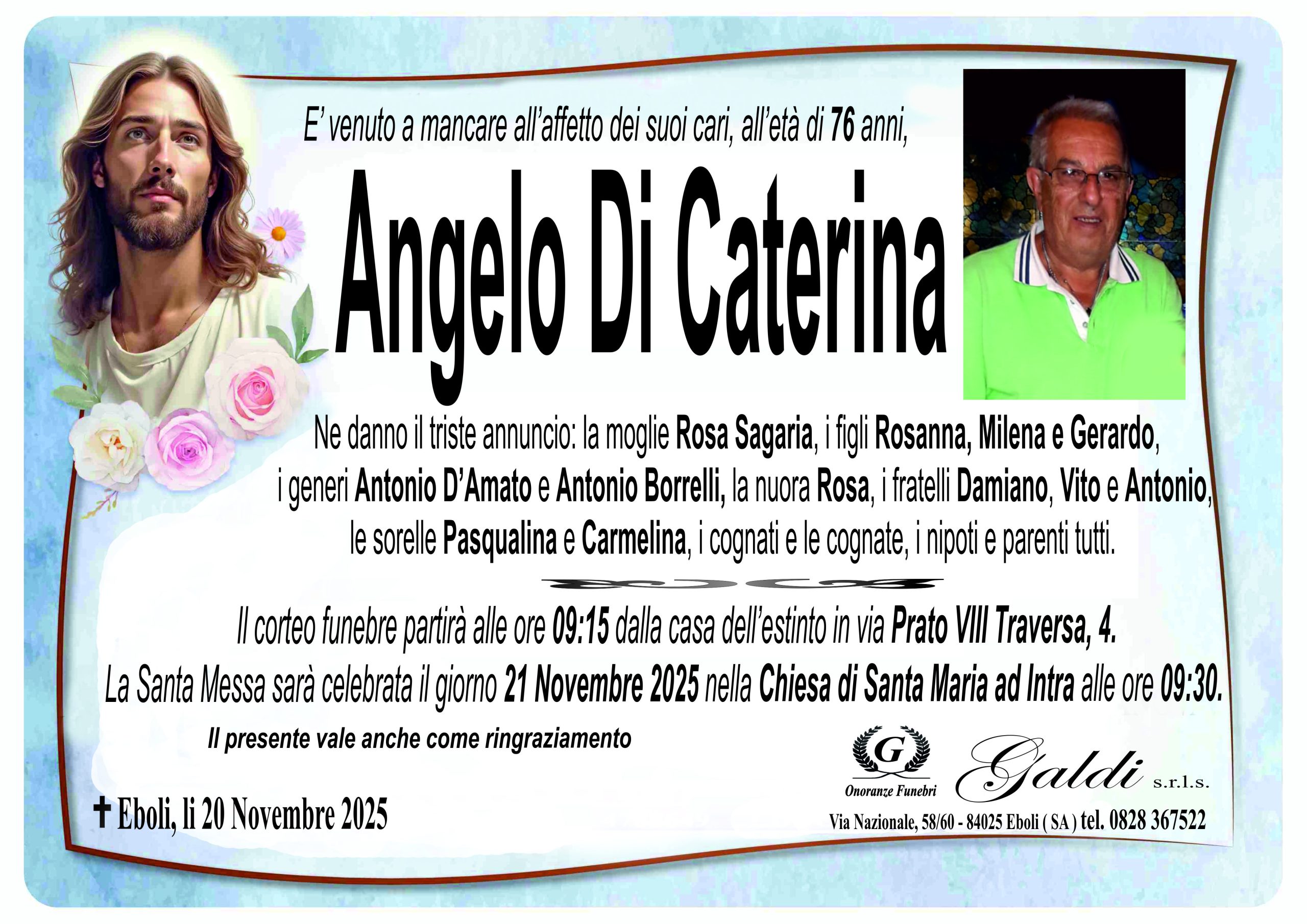 Angelo Di Caterina a Eboli - Onoranze Funebri Galdi