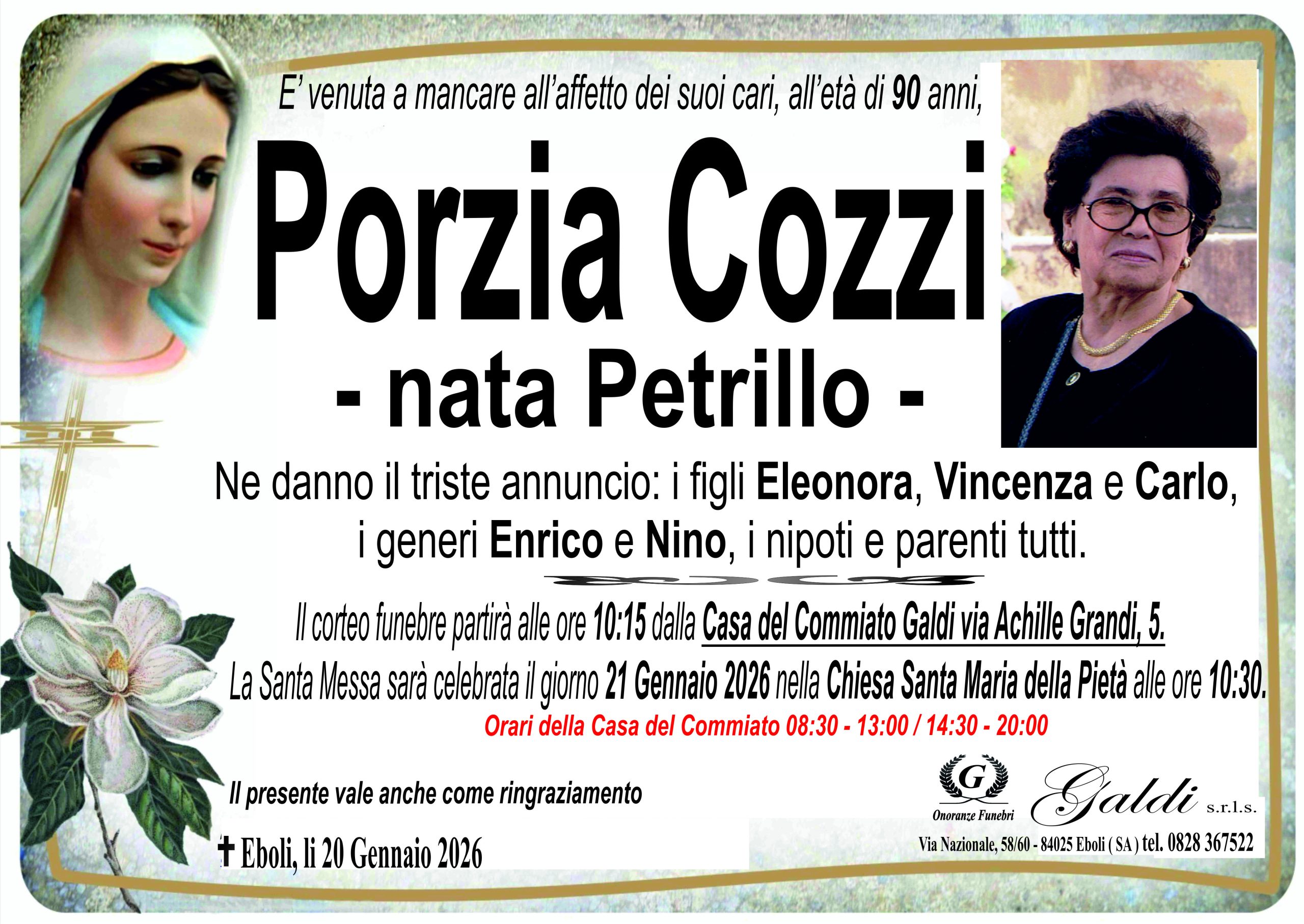 Porzia Petrillo a Eboli - Onoranze Funebri Galdi