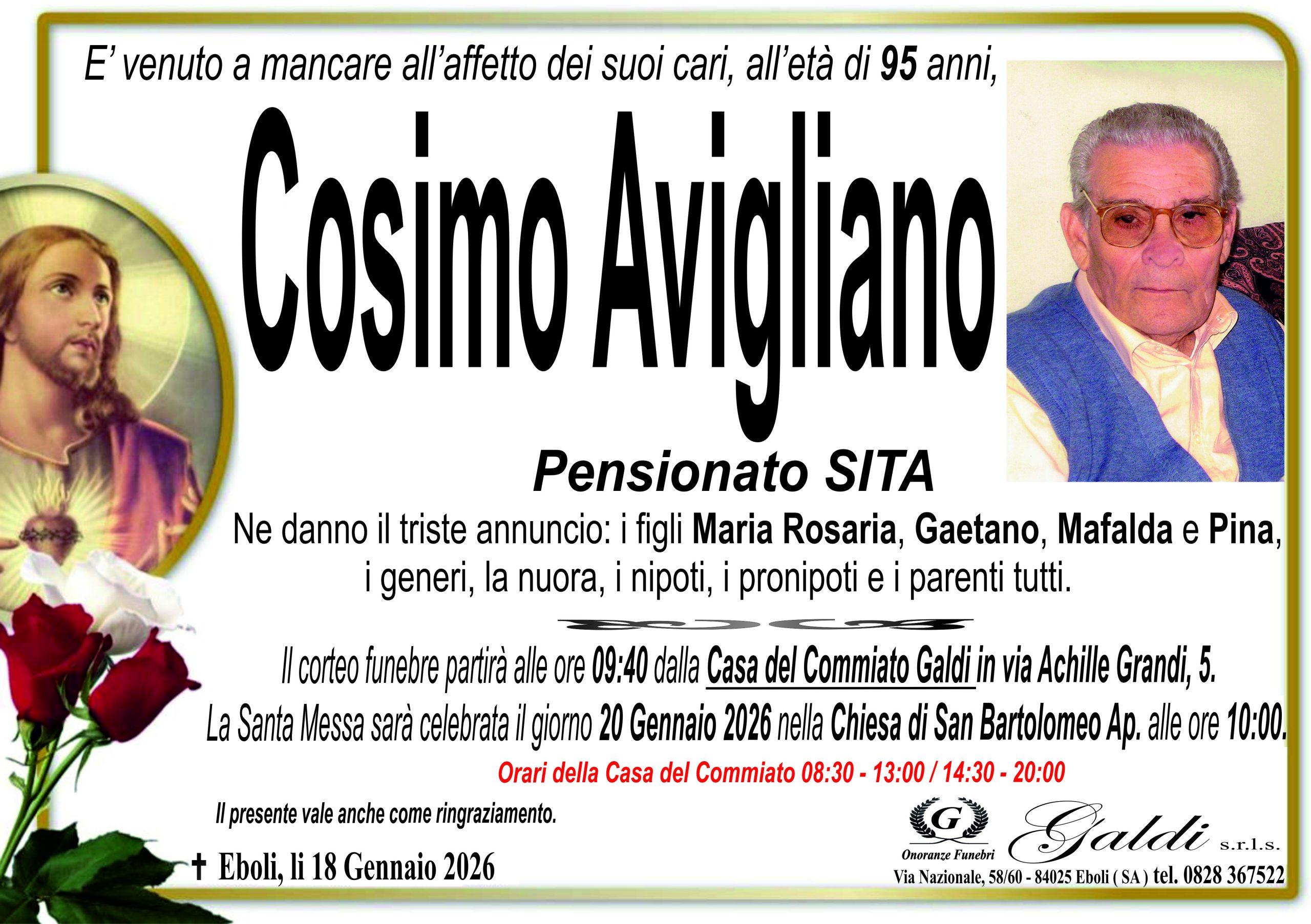 Cosimo Avigliano a Eboli - Onoranze Funebri Galdi