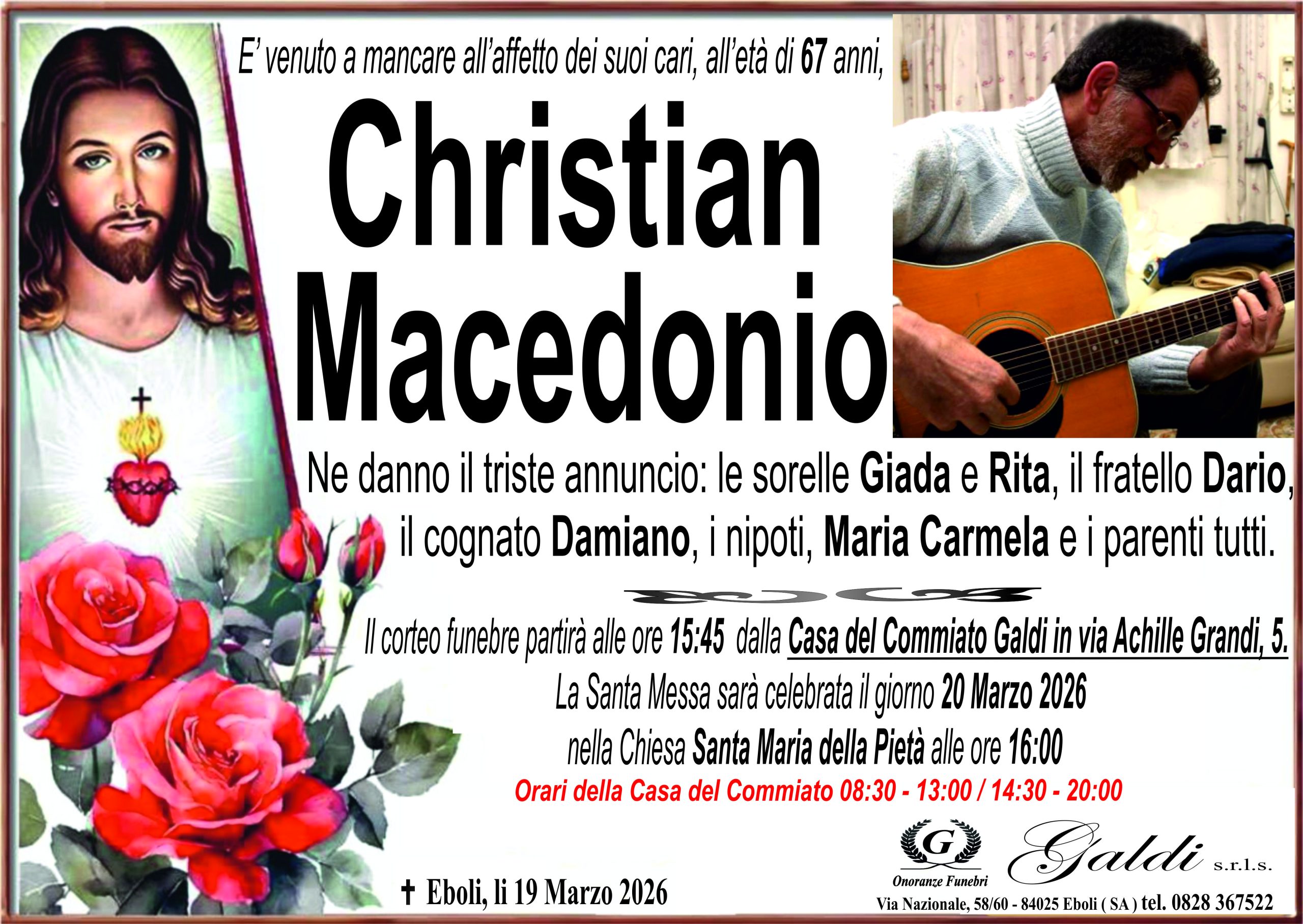 Christian Macedonio a Eboli SA - Onoranze Funebri Galdi