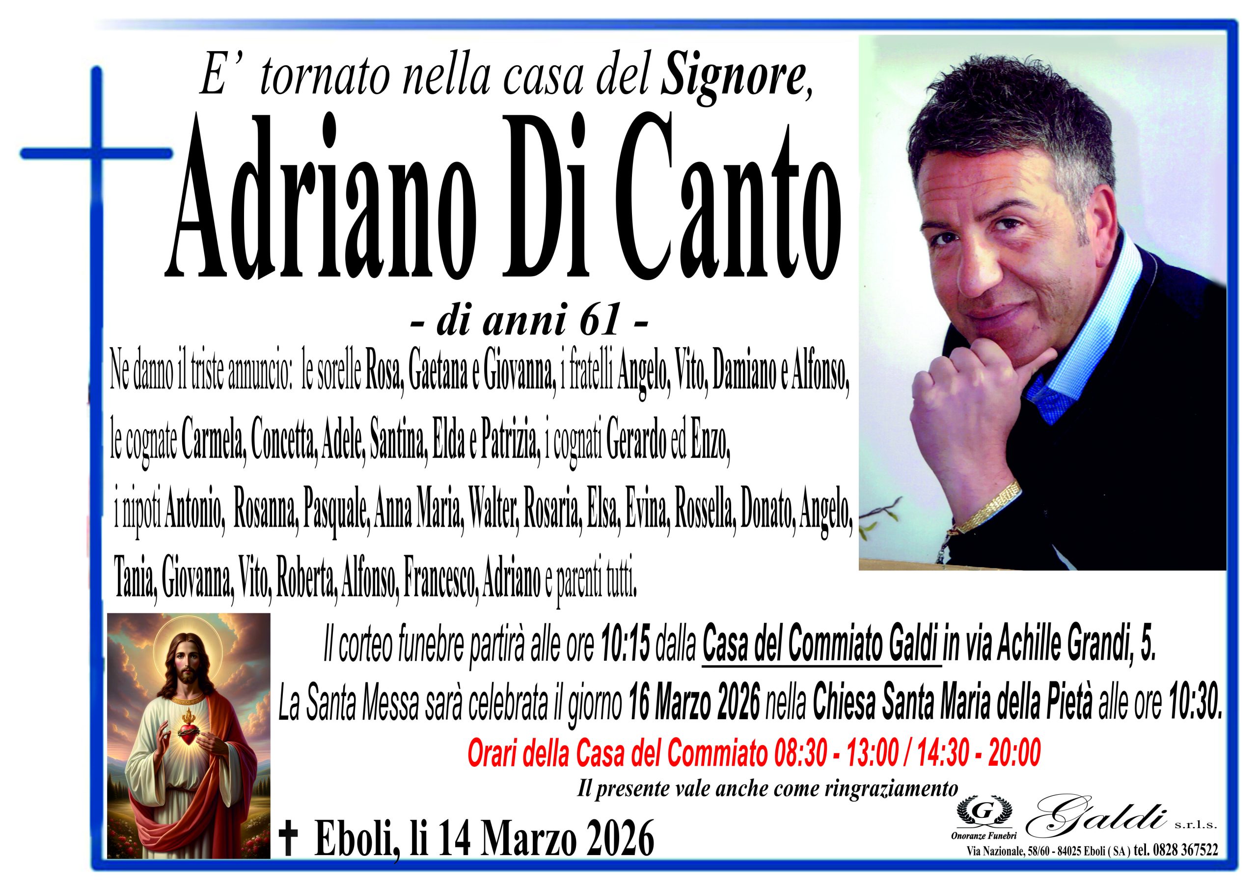 Adriano Di Canto a Eboli - Onoranze Funebri Galdi