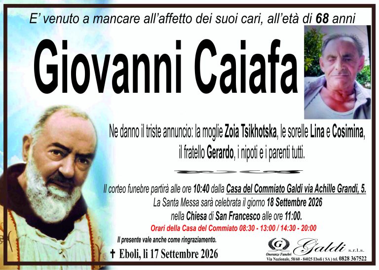 Caiafa Giovanni a Eboli - Onoranze Funebri Galdi
